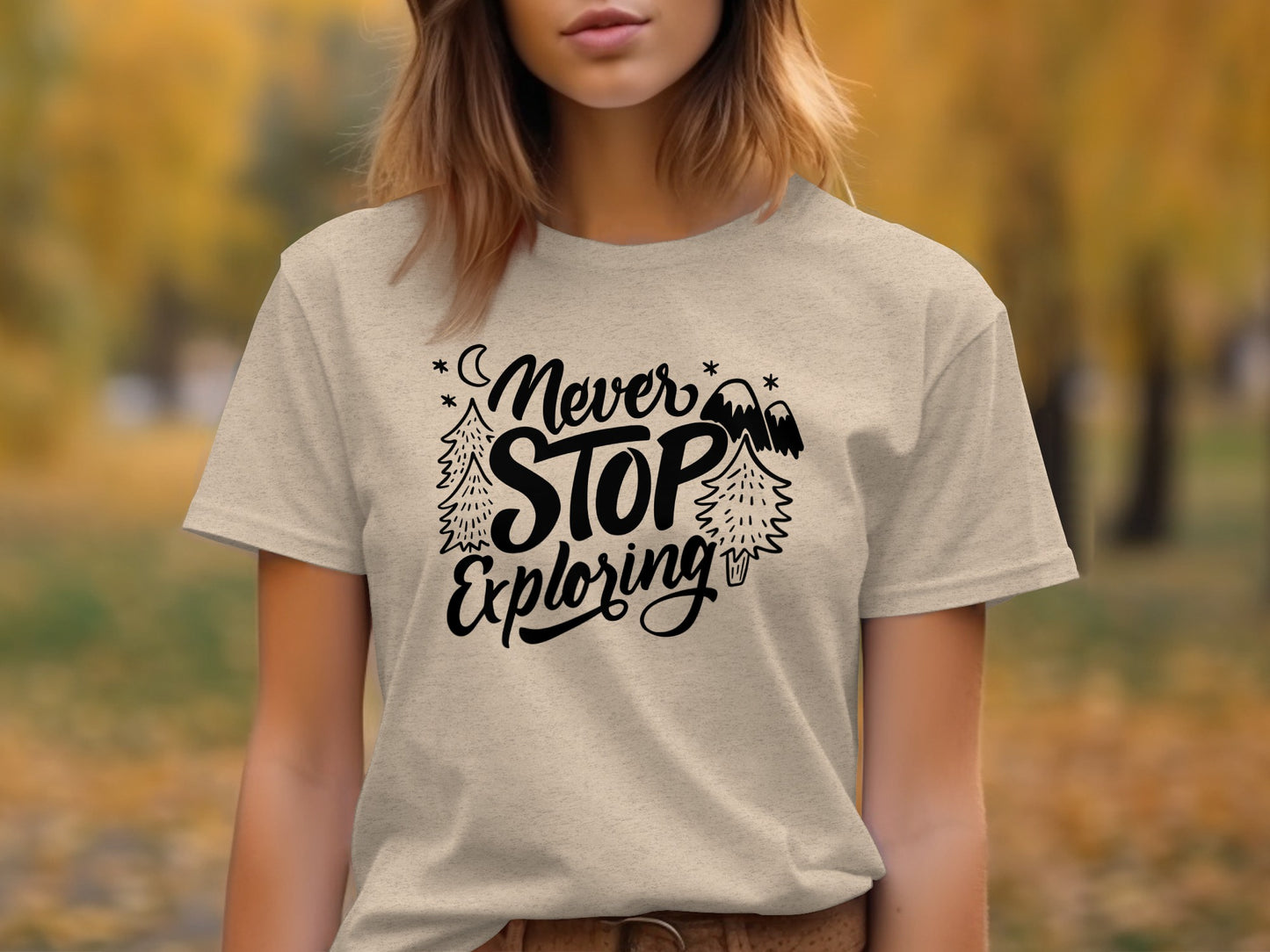 Never Stop Exploring Mountain Adventure Outdoors T-Shirt T-Shirt - Outdoor & Adventure Collection - Mile Marker 16 Gear by Cloud 16 Clothing Co.