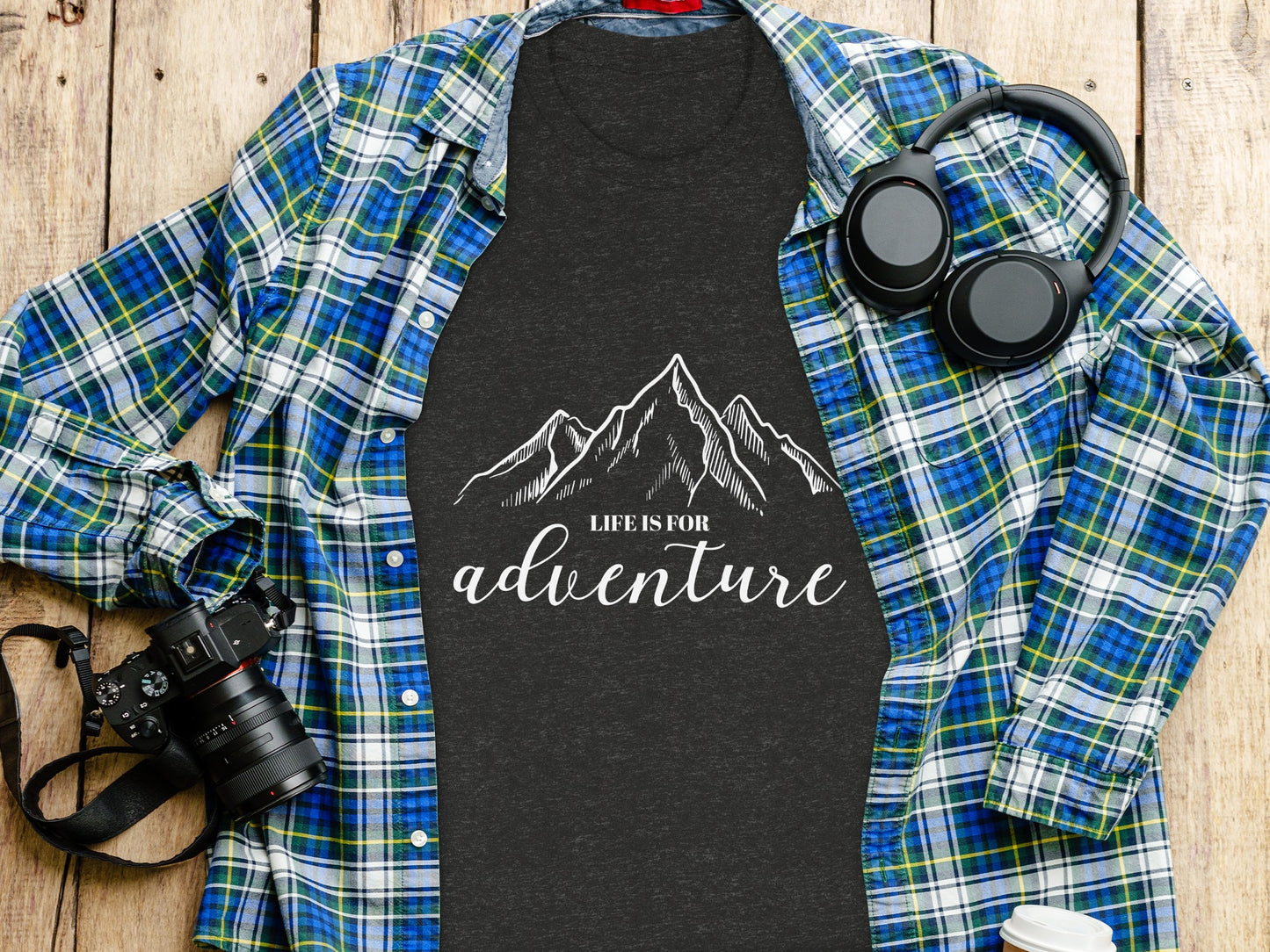 Life Is For Adventure Mountains Graphic Illustration T-Shirt T-Shirt - Outdoor & Adventure Collection - Mile Marker 16 Gear by Cloud 16 Clothing Co.