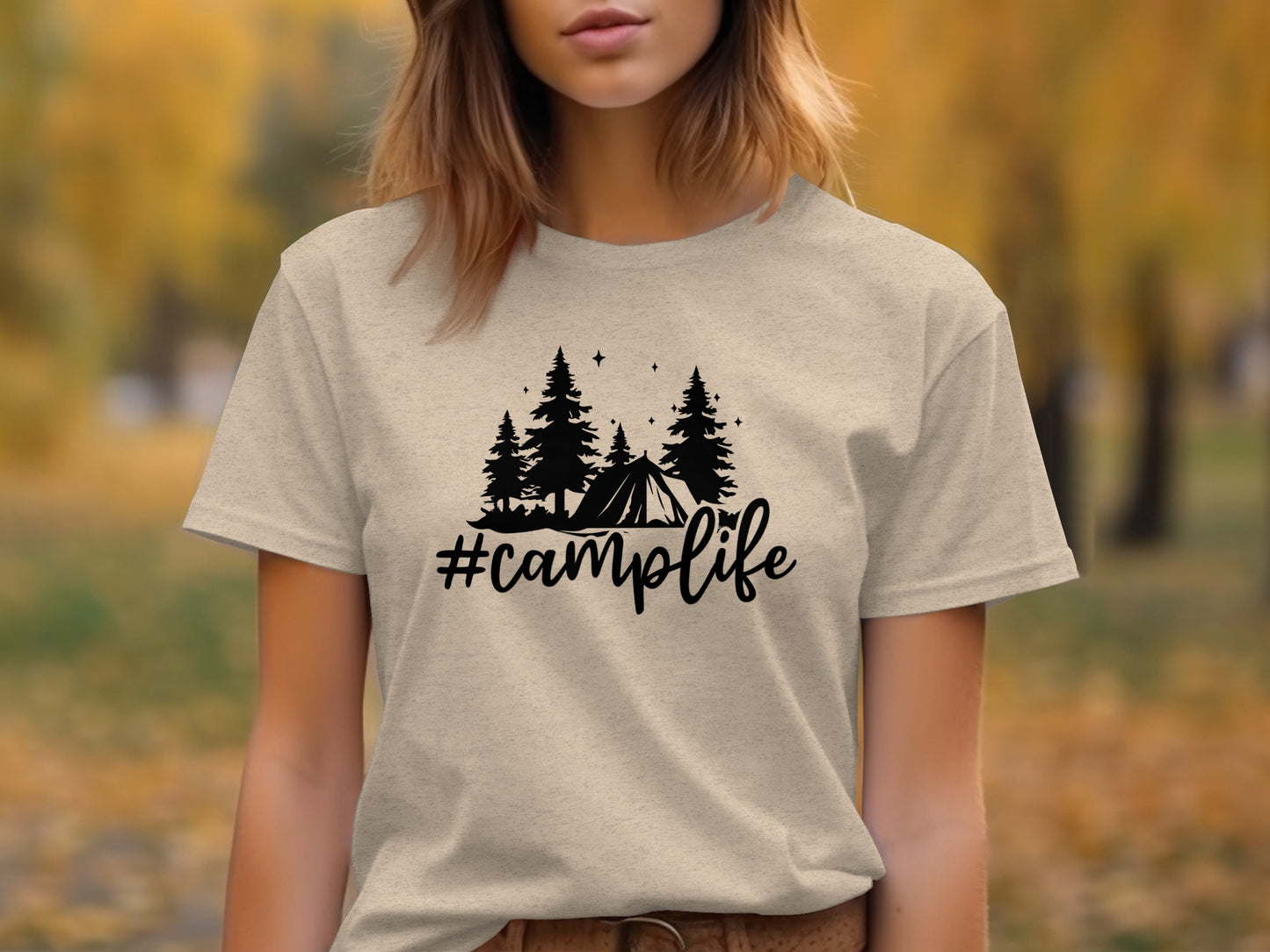 Hashtag Camplife Text Design With Camping Tent T-Shirt T-Shirt - Outdoor & Adventure Collection - Mile Marker 16 Gear by Cloud 16 Clothing Co.