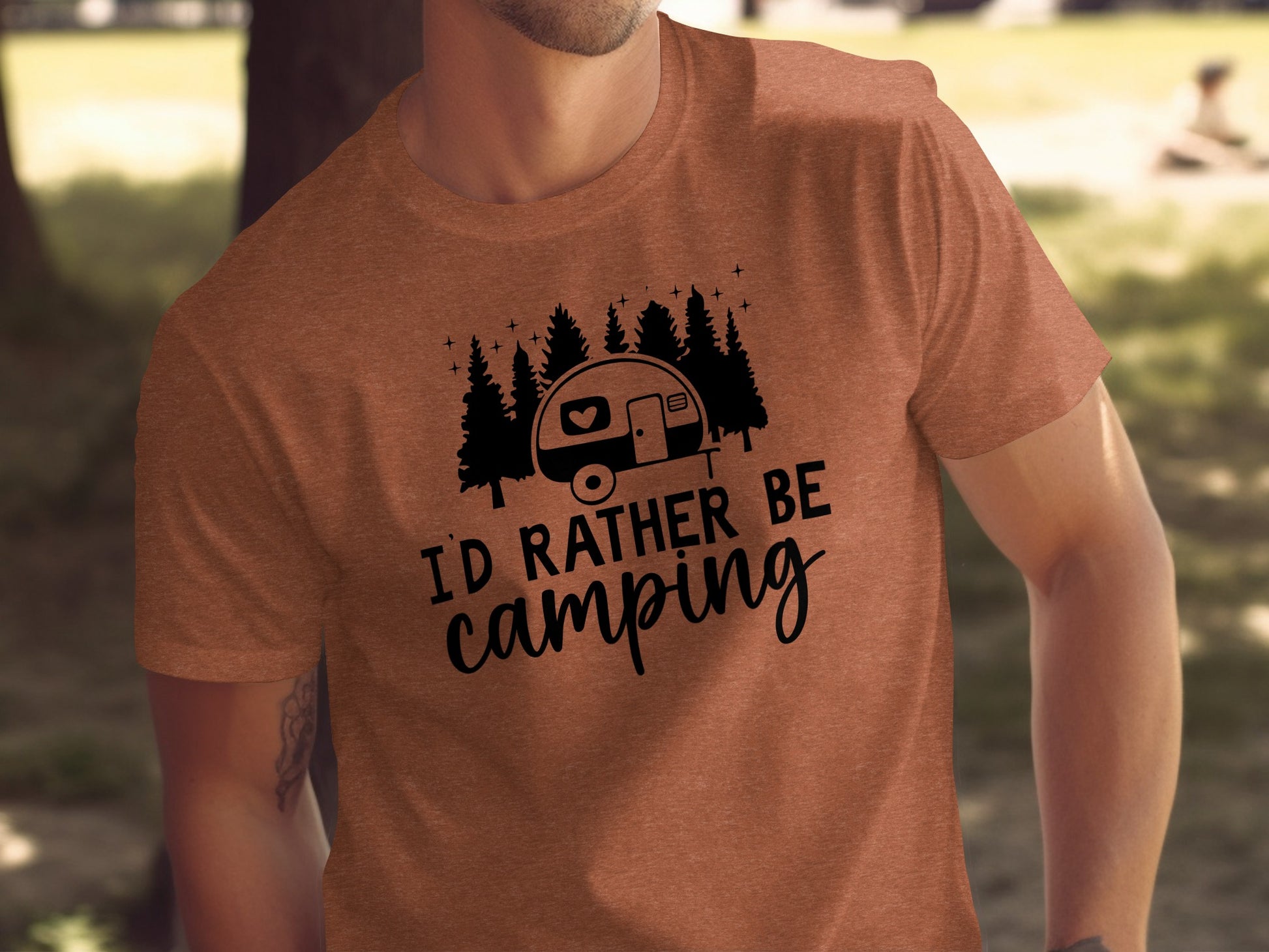 Id Rather Be Camping Nature Adventure Graphic Design T-Shirt T-Shirt - Outdoor & Adventure Collection - Mile Marker 16 Gear by Cloud 16 Clothing Co.