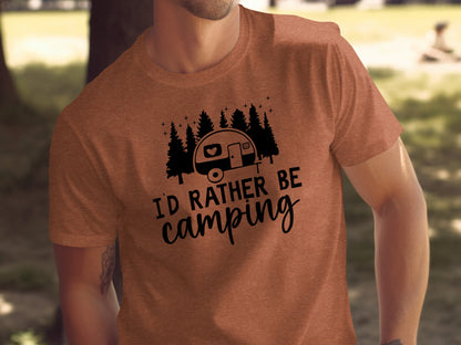 Id Rather Be Camping Nature Adventure Graphic Design T-Shirt T-Shirt - Outdoor & Adventure Collection - Mile Marker 16 Gear by Cloud 16 Clothing Co.