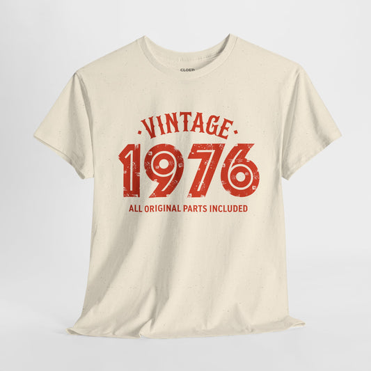 Vintage 1976 T-Shirt - Premium Unisex Heavy Cotton Retro Tee