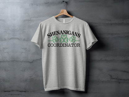 Shenanigans Coordinator T-Shirt with Clover Design