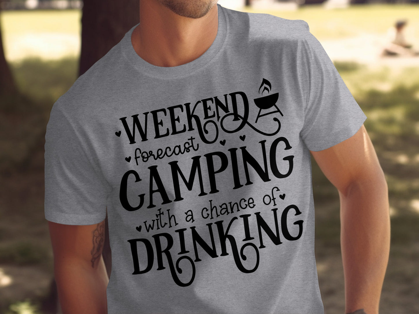 Weekend Forecast Camping With A Chance Of Drinking T-Shirt T-Shirt - Outdoor & Adventure Collection - Mile Marker 16 Gear by Cloud 16 Clothing Co.