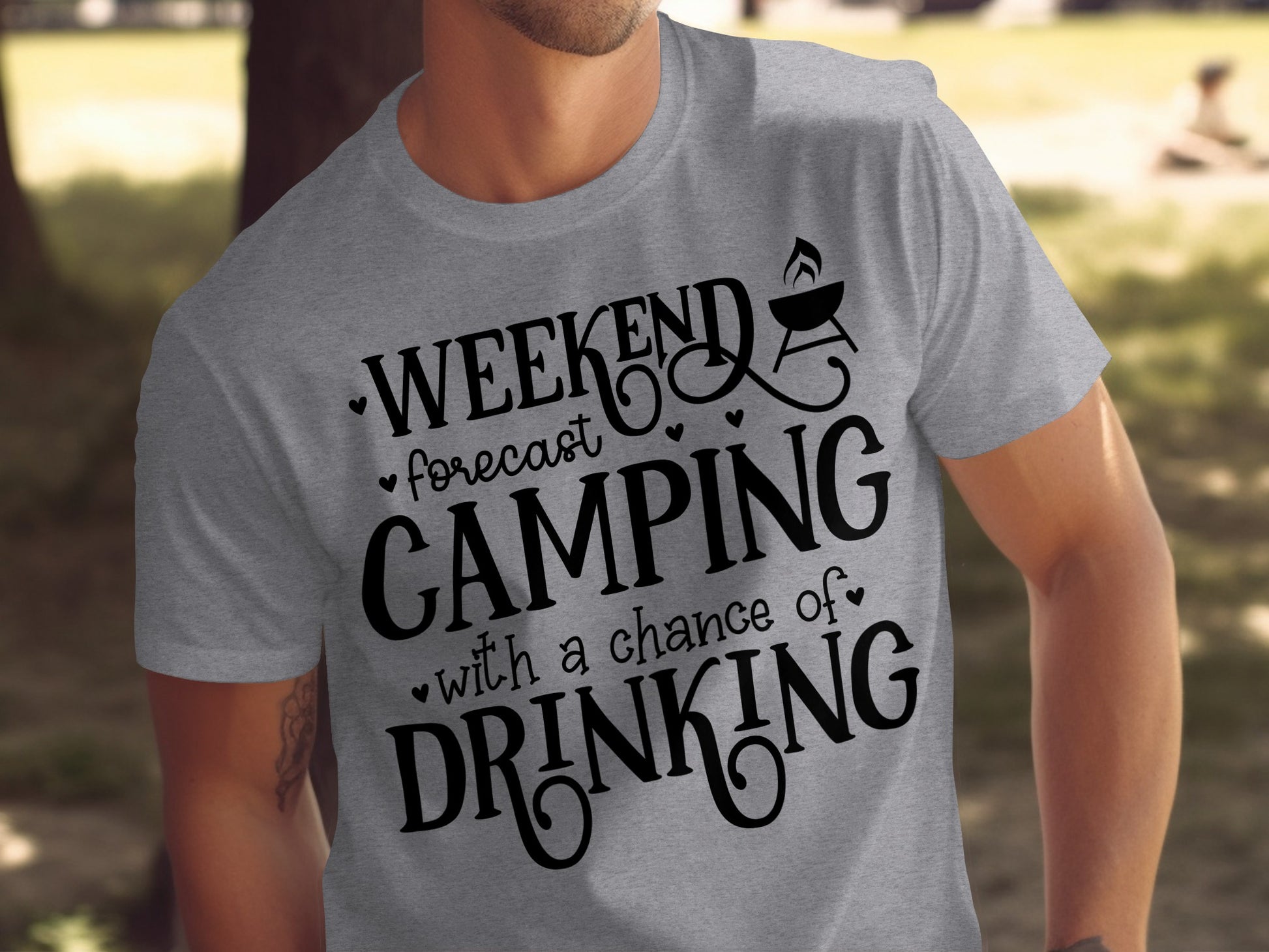 Weekend Forecast Camping With A Chance Of Drinking T-Shirt T-Shirt - Outdoor & Adventure Collection - Mile Marker 16 Gear by Cloud 16 Clothing Co.