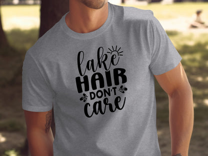 Lake Hair Don't Care Graphic Design Outdoor Summer T-Shirt T-Shirt - Outdoor & Adventure Collection - Mile Marker 16 Gear by Cloud 16 Clothing Co.