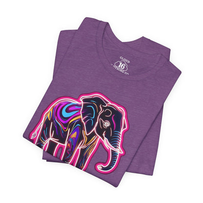 Neon Elephant T-Shirt - Vibrant Animal Graphic Tee for Wildlife Lovers