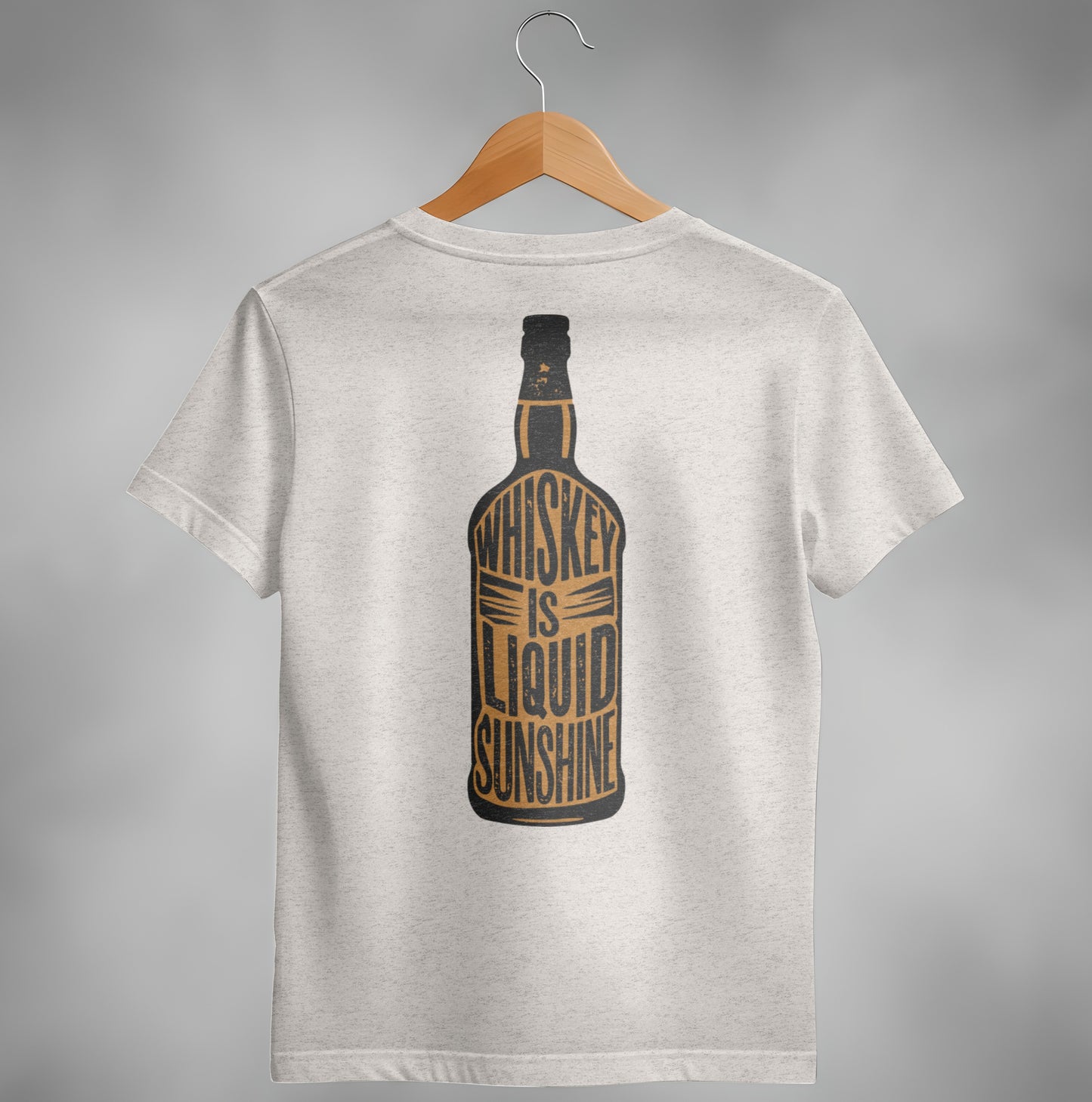 Whiskey Is Liquid Sunshine Bottle Design Graphic T-Shirt T-shirt - Scrappy Malone's Bar 100-Proof Humor - Cloud 16 Clothing Co.
