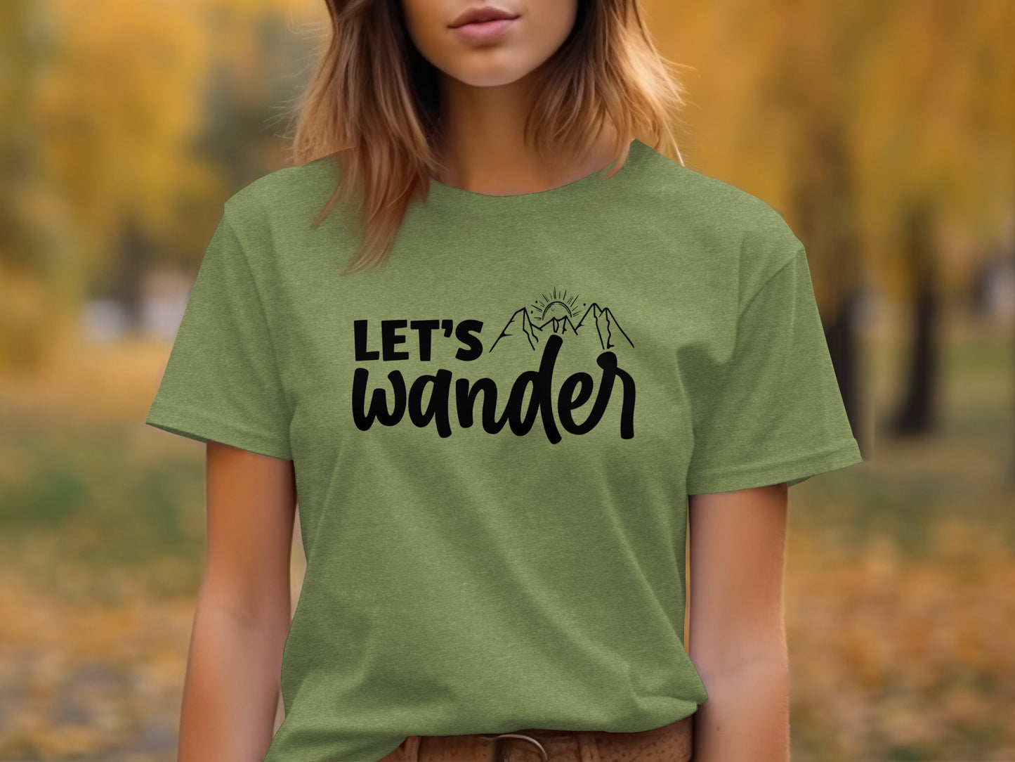Let's Wander Mountain and Sun Graphic Adventure T-Shirt T-Shirt - Outdoor & Adventure Collection - Mile Marker 16 Gear by Cloud 16 Clothing Co.