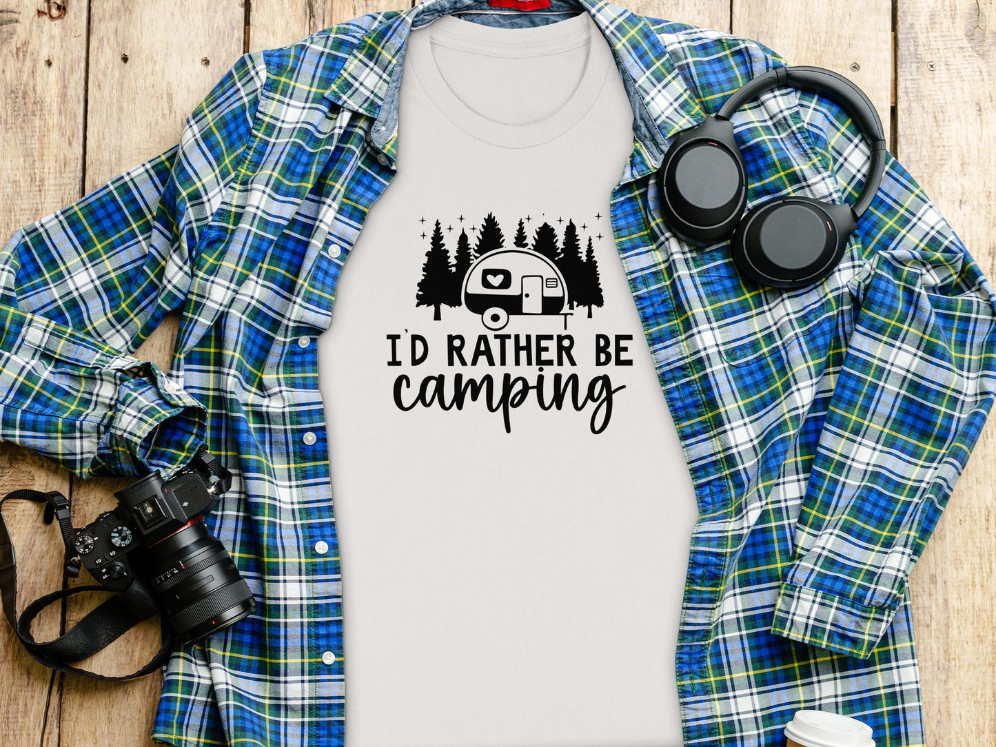 Id Rather Be Camping Nature Adventure Graphic Design T-Shirt T-Shirt - Outdoor & Adventure Collection - Mile Marker 16 Gear by Cloud 16 Clothing Co.