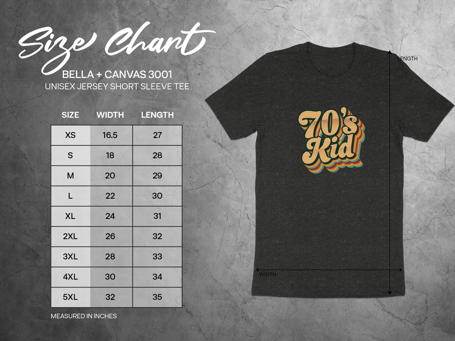 70's Kid Bella + Canvas 3001 Unisex Jersey Short Sleeve T-Shirt