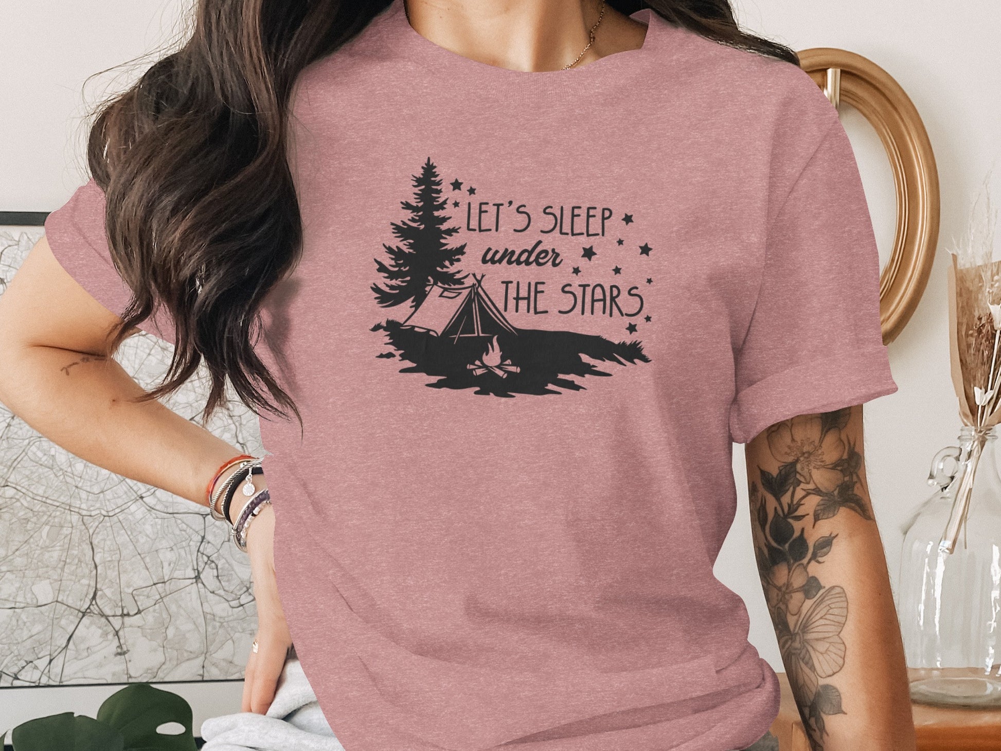 Let's Sleep Under The Stars Adventure Camping T-Shirt T-Shirt - Outdoor & Adventure Collection - Mile Marker 16 Gear by Cloud 16 Clothing Co.