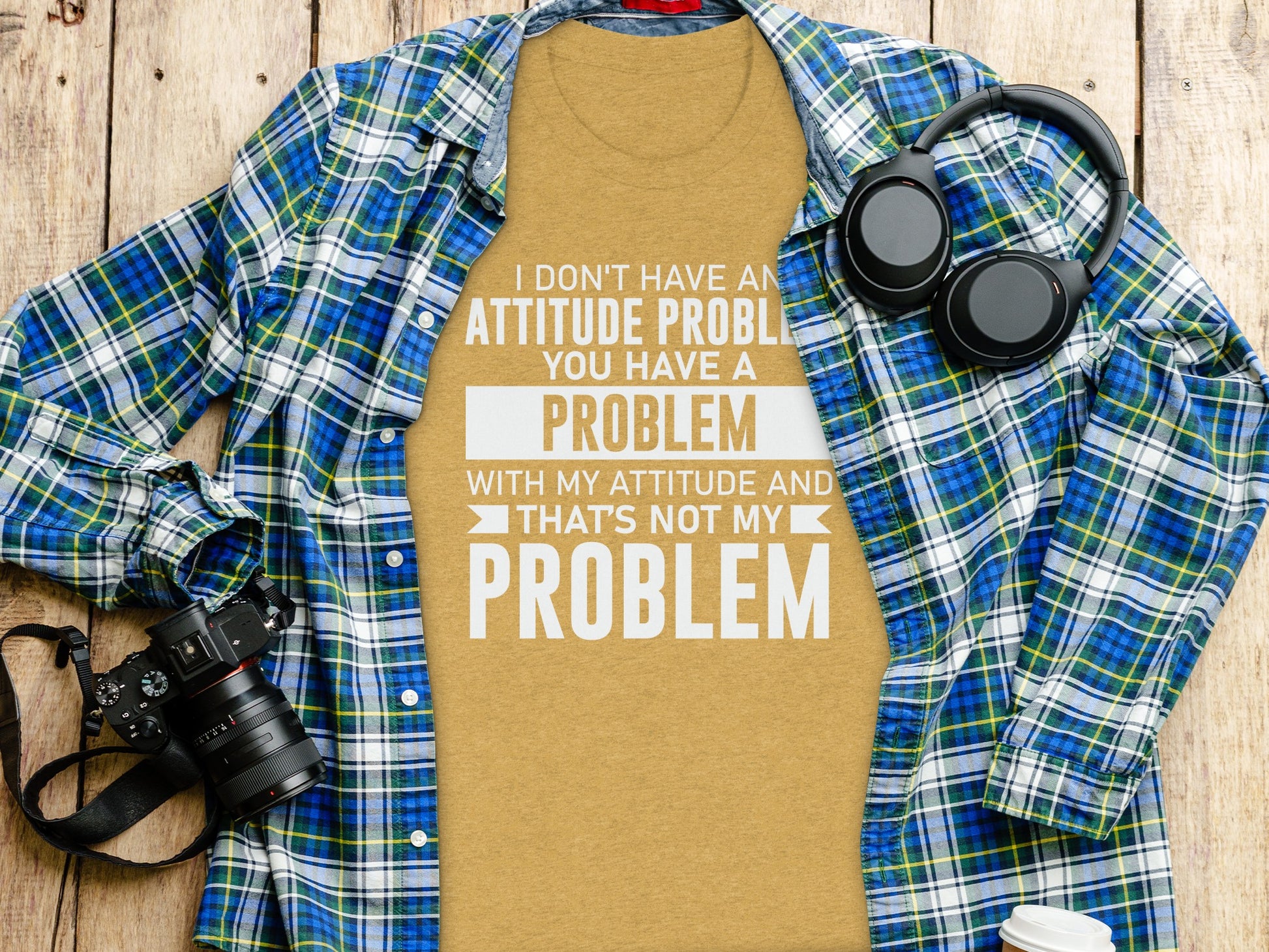 Funny Attitude Problem Statement T-Shirt with Bold Text Design