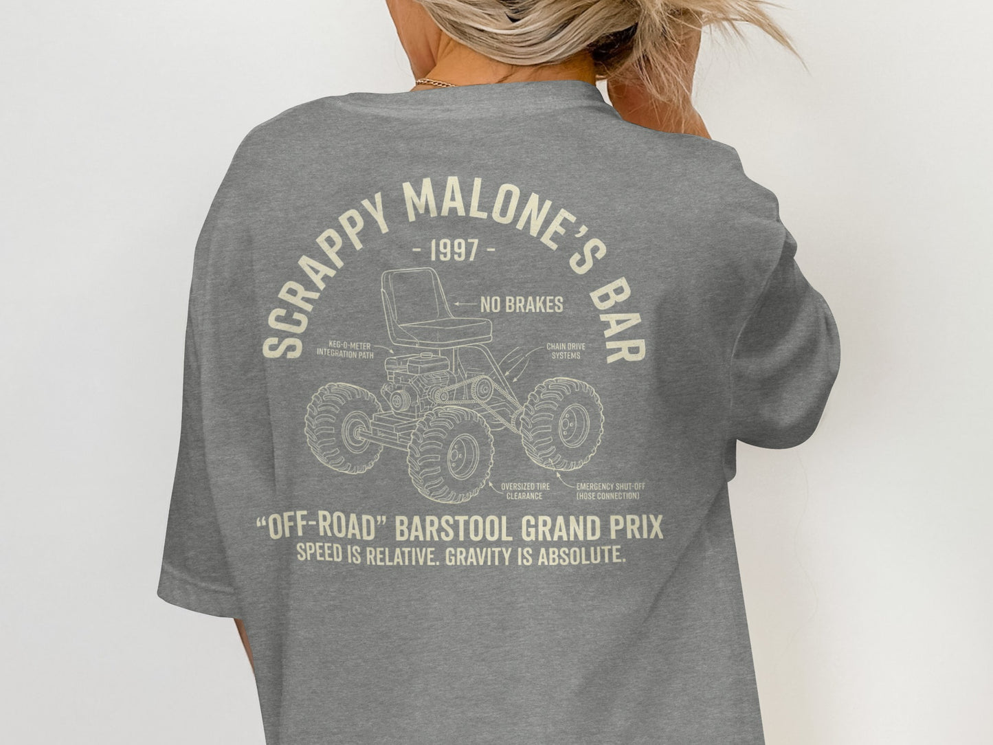 "Off-Road" Barstool Grand Prix graphic with "Scrappy Malone's Bar" text.