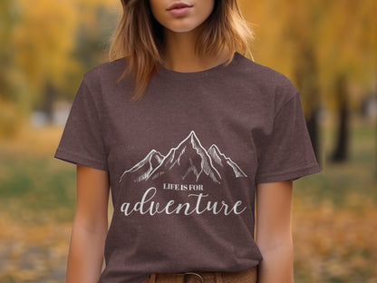 Life Is For Adventure Mountains Graphic Illustration T-Shirt T-Shirt - Outdoor & Adventure Collection - Mile Marker 16 Gear by Cloud 16 Clothing Co.