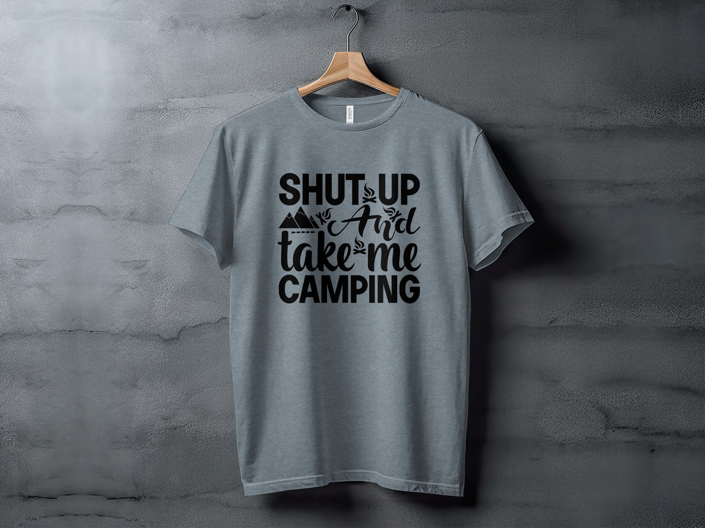 Shut Up And Take Me Camping Graphic Design T-Shirt T-Shirt - Outdoor & Adventure Collection - Mile Marker 16 Gear by Cloud 16 Clothing Co.