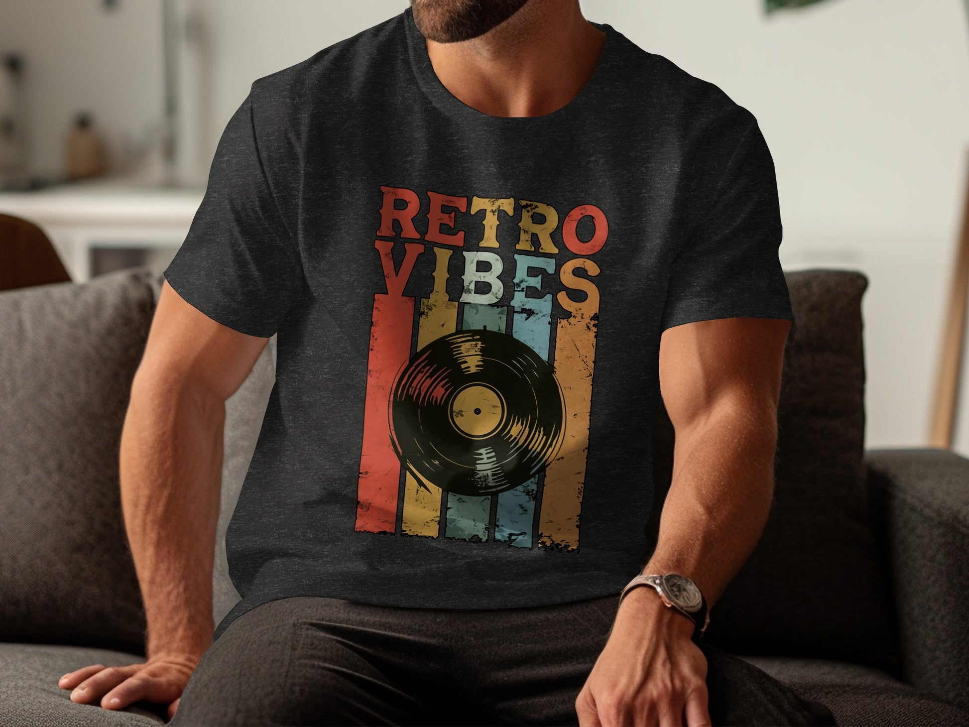 Retro Vibes Vinyl Record Graphic T-shirt for Music Lovers