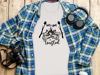 Lets Get Toasted Bonfire Fire Marshmallows T-Shirt T-Shirt - Outdoor & Adventure Collection - Mile Marker 16 Gear by Cloud 16 Clothing Co.