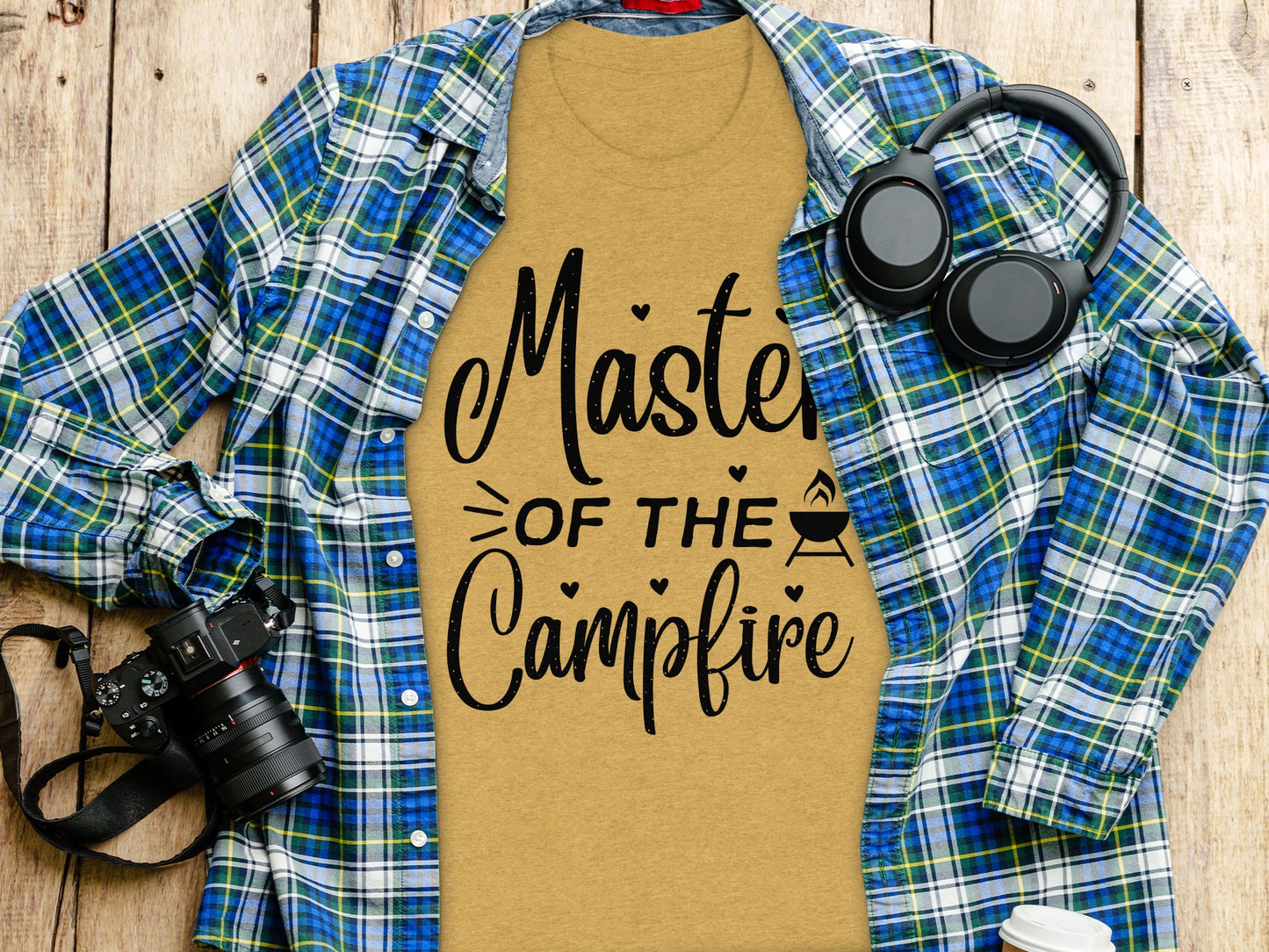 Master of The Campfire Design With Hearts T-Shirt T-Shirt - Outdoor & Adventure Collection - Mile Marker 16 Gear by Cloud 16 Clothing Co.