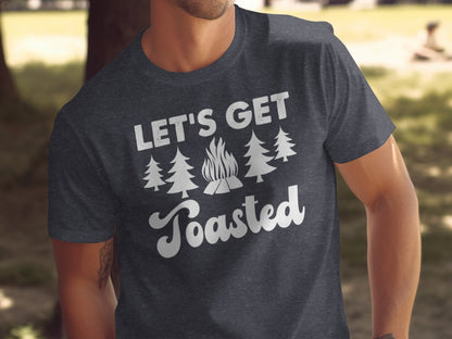 Lets Get Toasted Outdoors Bonfire Forest Fun T-Shirt T-Shirt - Outdoor & Adventure Collection - Mile Marker 16 Gear by Cloud 16 Clothing Co.