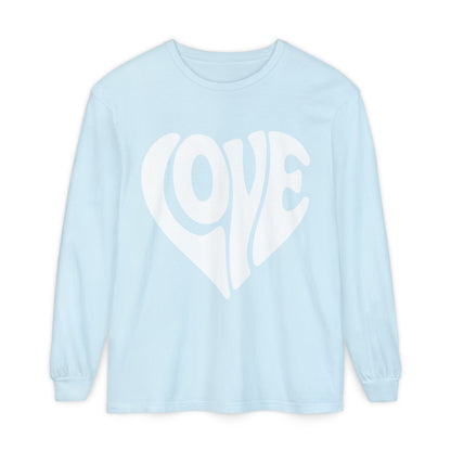 Love Heart Long Sleeve T-Shirt - Unisex Cozy Valentine's Day Gift