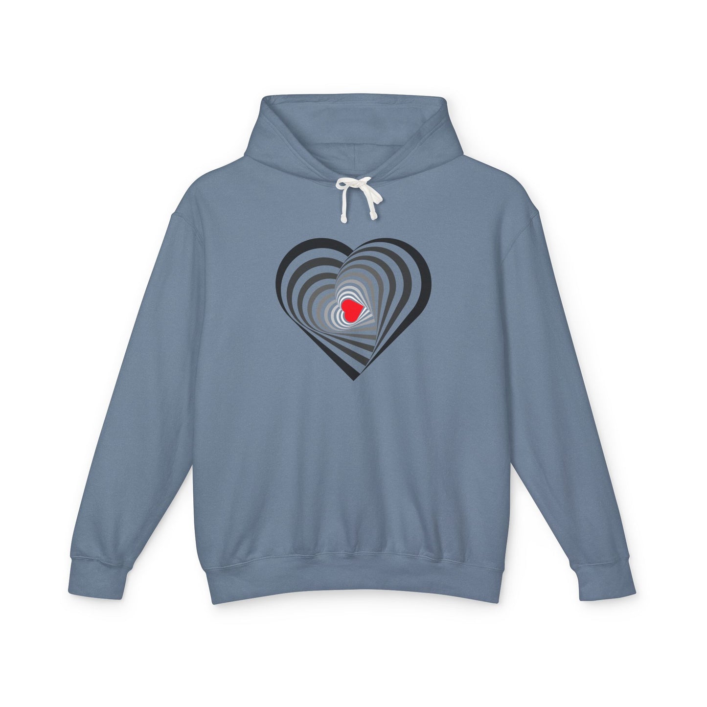 Heart Spiral Unisex Lightweight Hoodie - Valentine's Day Gift
