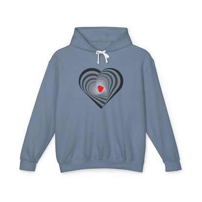 Heart Spiral Unisex Lightweight Hoodie - Valentine's Day Gift