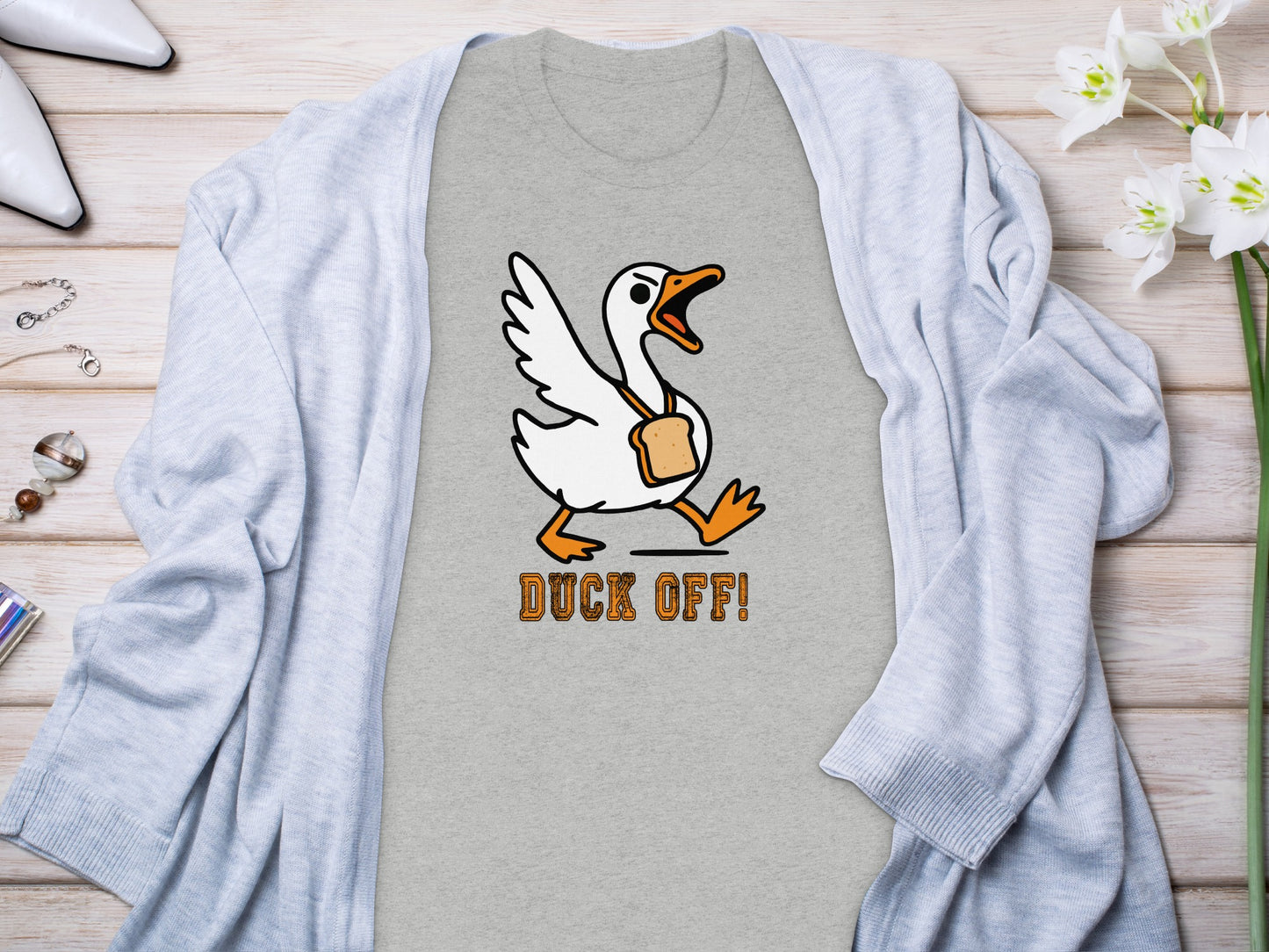 Duck Off! Funny Angry Goose Unisex T-Shirt