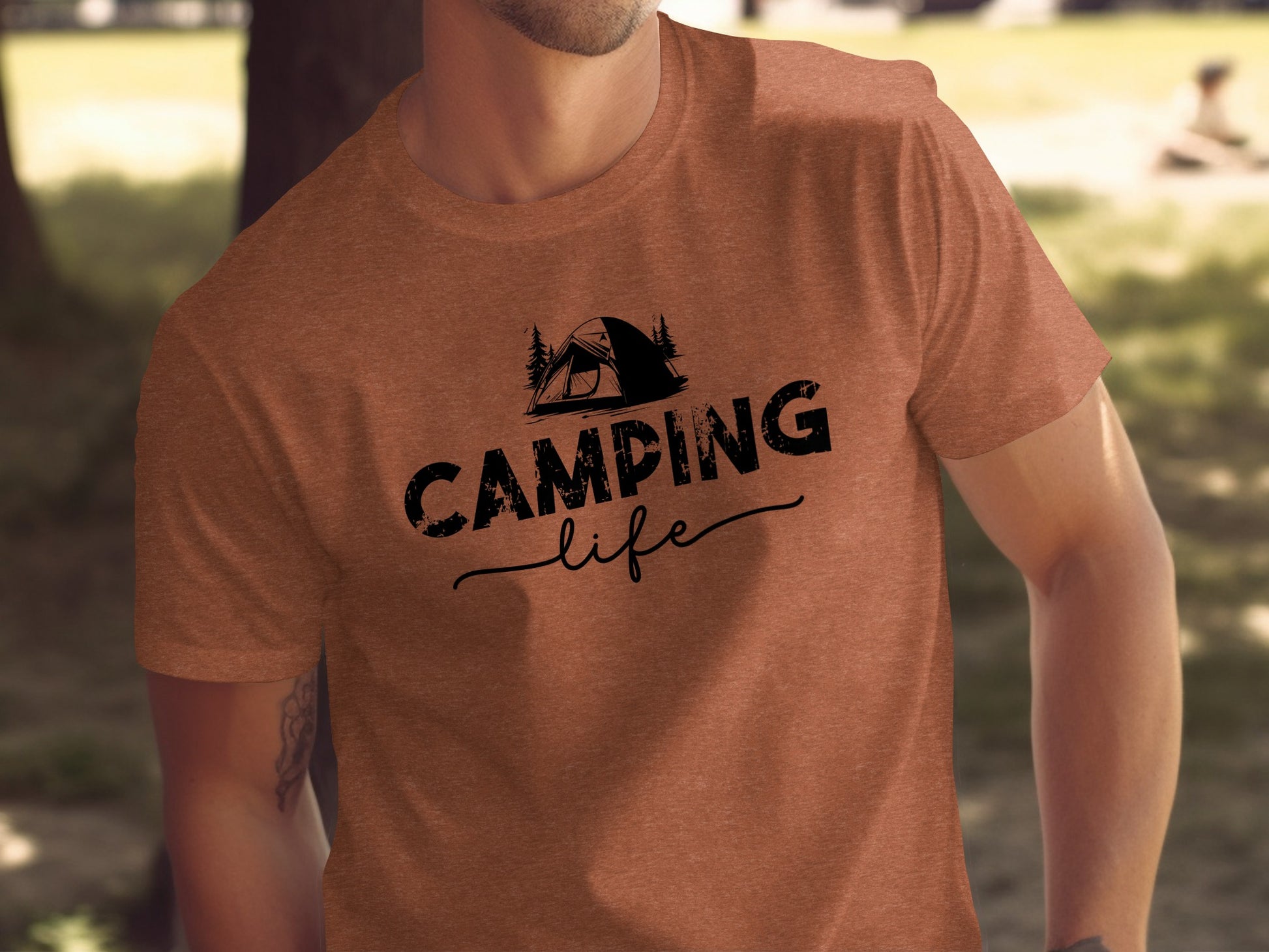 Camping Life Design Outdoors Nature Adventure Tent T-Shirt T-Shirt - Outdoor & Adventure Collection - Mile Marker 16 Gear by Cloud 16 Clothing Co.