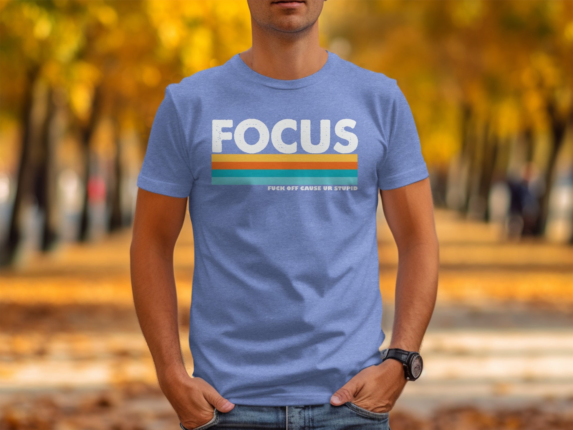 Focus Motivational Quote Graphic Tee for Men