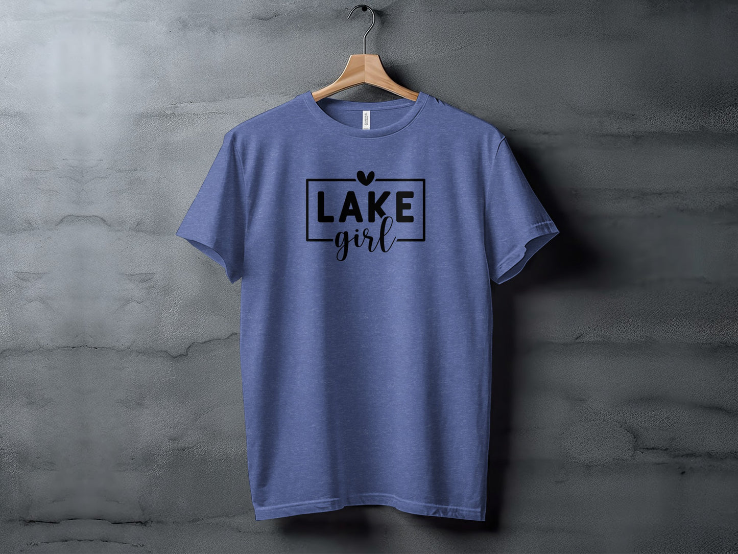 Lake Girl Simple Vector Design Heart Above Graphic T-Shirt T-Shirt - Outdoor & Adventure Collection - Mile Marker 16 Gear by Cloud 16 Clothing Co.
