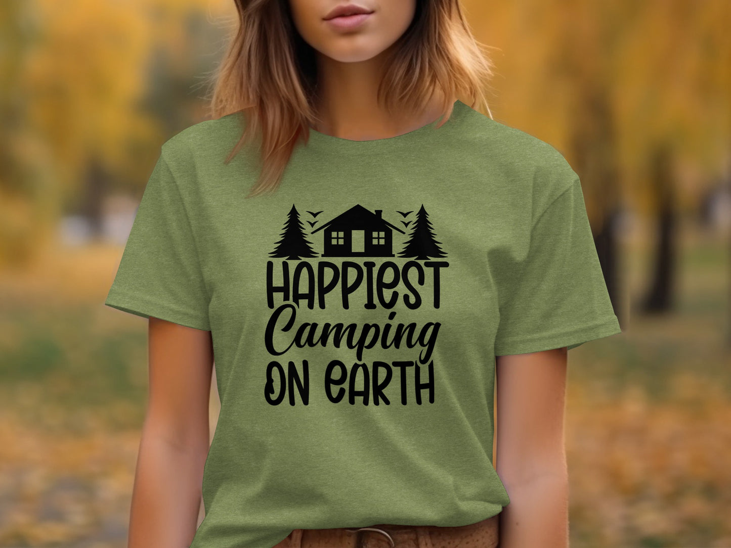 Happiest Camping on Earth Outdoorsy Cabin Life T-Shirt T-Shirt - Outdoor & Adventure Collection - Mile Marker 16 Gear by Cloud 16 Clothing Co.