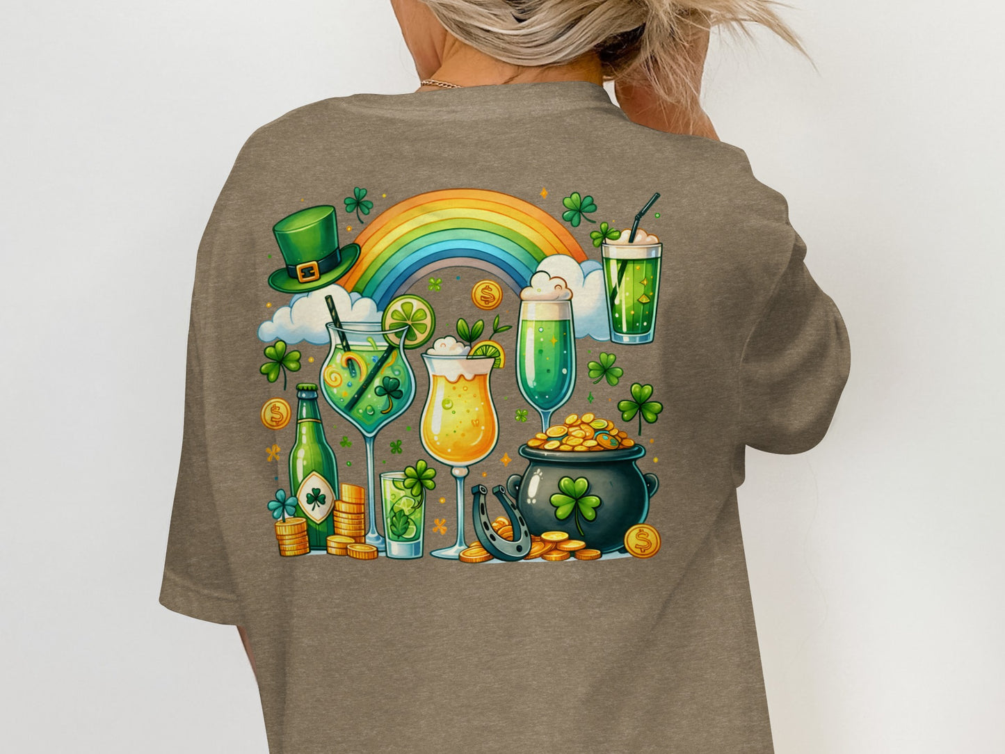 Scrappy Malone's Bar, Shamrock Pub Sign, Irish Bar, St Patricks Day Decor, Green Circle, Irish Pub Signage T-Shirt - Scrappy Malone's Bar 100-Proof Humor - Cloud 16 Clothing Co.