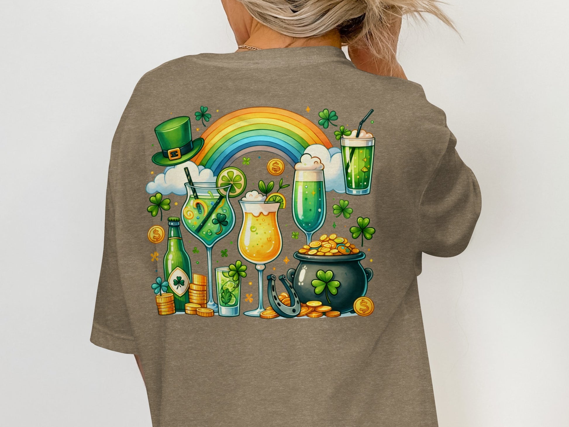 Scrappy Malone's Bar, Shamrock Pub Sign, Irish Bar, St Patricks Day Decor, Green Circle, Irish Pub Signage T-Shirt - Scrappy Malone's Bar 100-Proof Humor - Cloud 16 Clothing Co.
