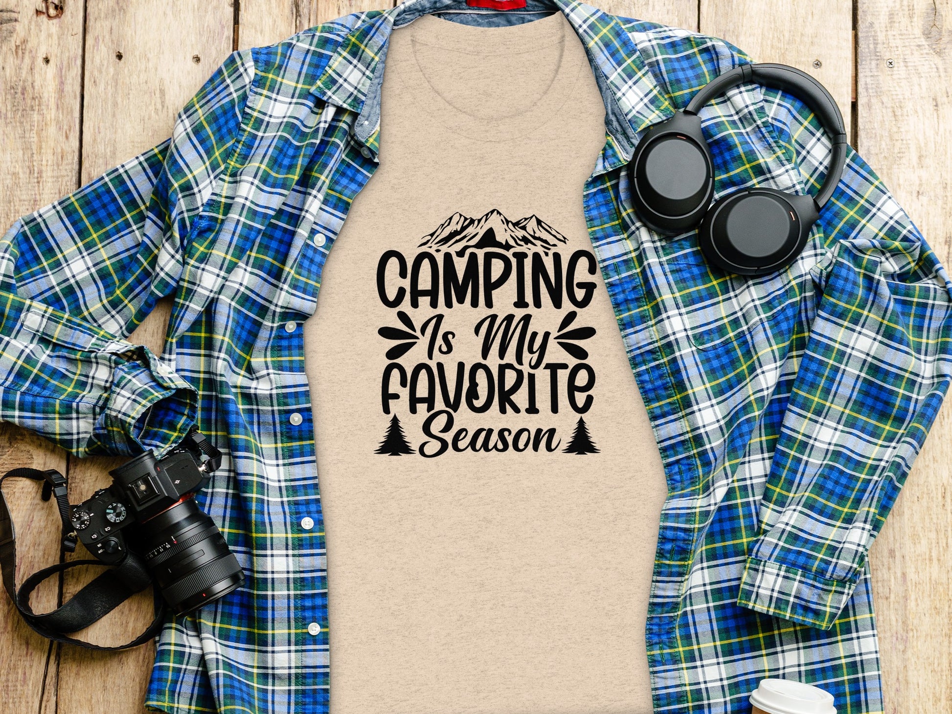 Camping Is My Favorite Season Graphic Outdoor Adventure T-Shirt T-Shirt - Outdoor & Adventure Collection - Mile Marker 16 Gear by Cloud 16 Clothing Co.