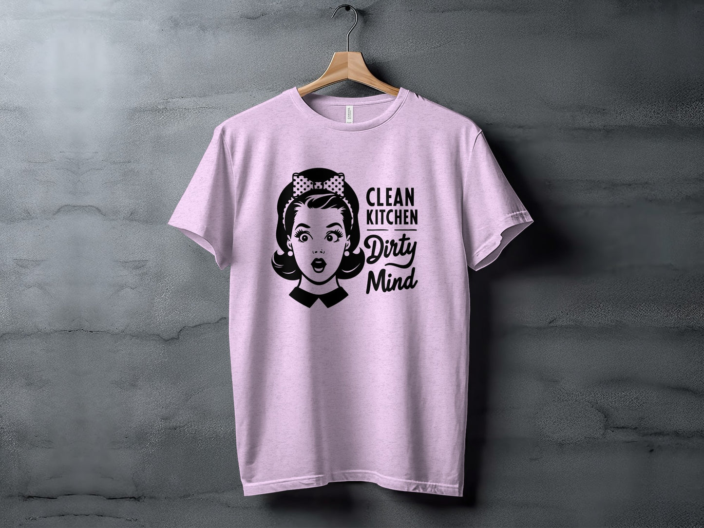 Clean Kitchen Dirty Mind Retro Graphic T-Shirt