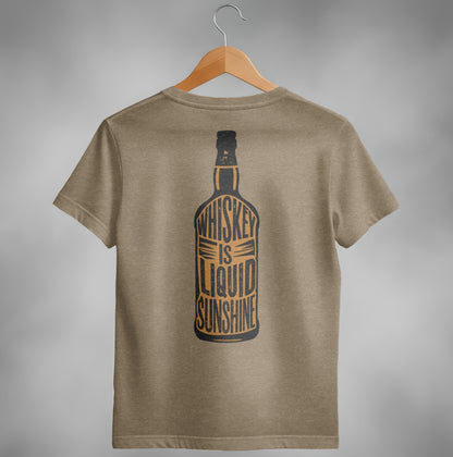 Whiskey Is Liquid Sunshine Bottle Design Graphic T-Shirt T-shirt - Scrappy Malone's Bar 100-Proof Humor - Cloud 16 Clothing Co.