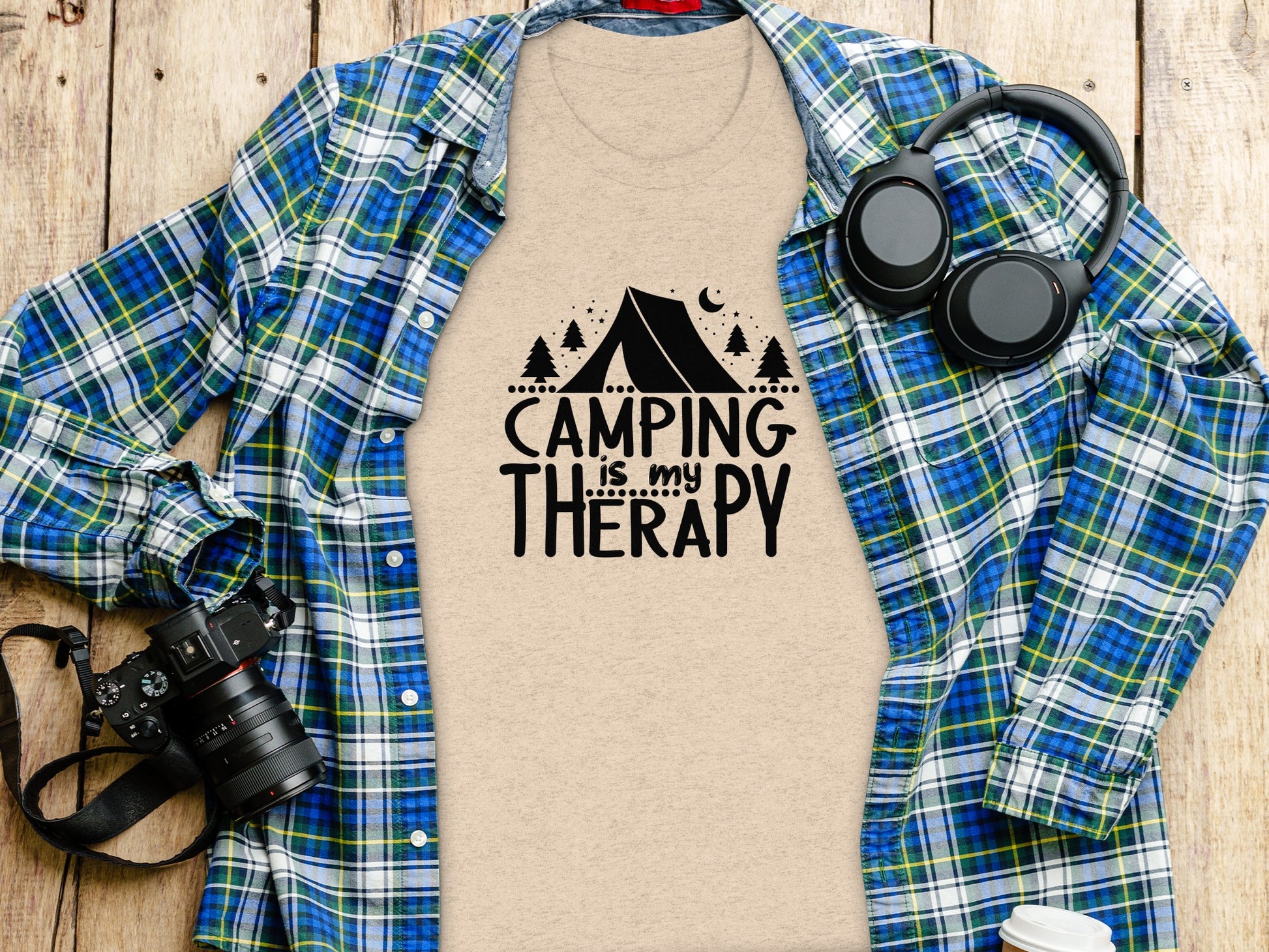 Camping Is My Therapy Outdoor Nature Adventure T-Shirt T-Shirt - Outdoor & Adventure Collection - Mile Marker 16 Gear by Cloud 16 Clothing Co.
