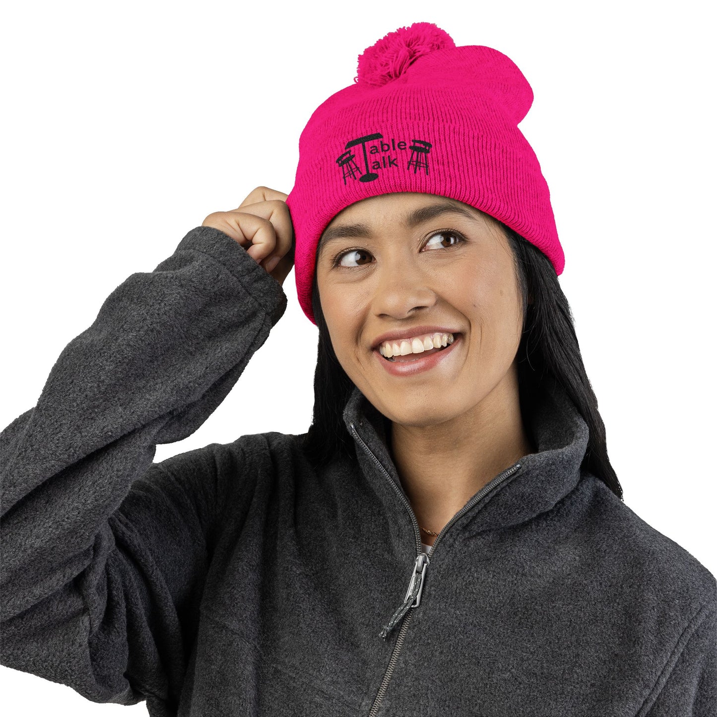 Table Talk Logo Embroidered Pom-Pom Knit Cap