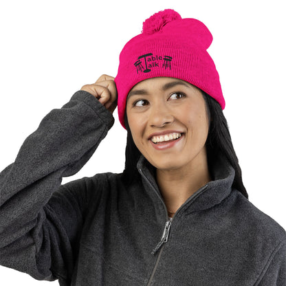 Table Talk Logo Embroidered Pom-Pom Knit Cap