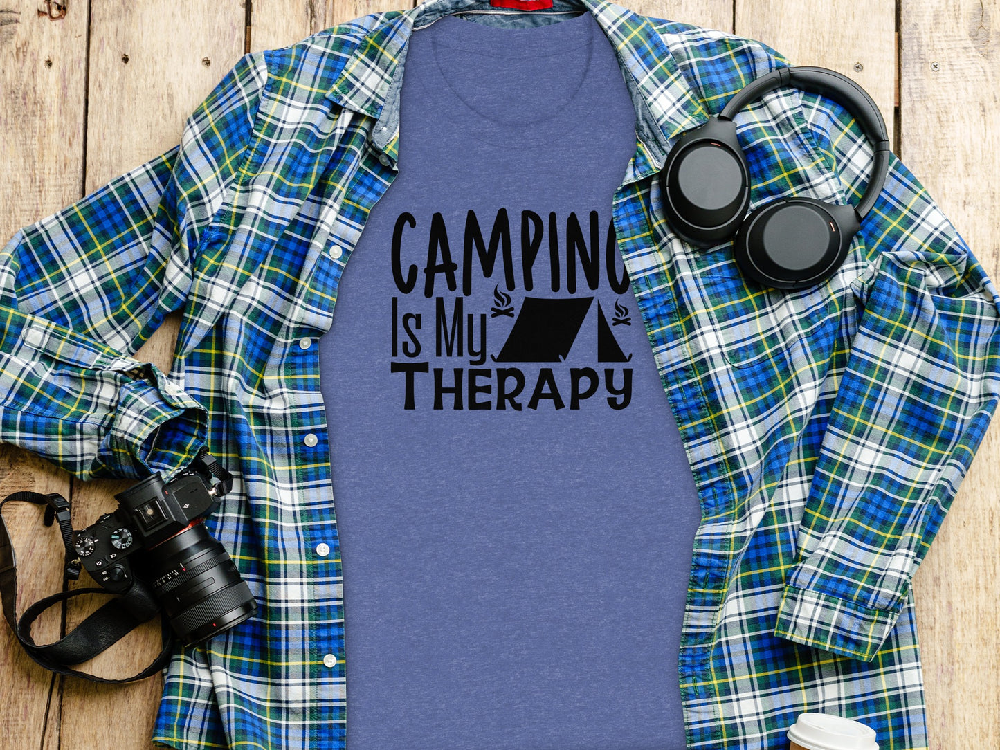 Camping Is My Therapy Tent Campfire Graphic T-Shirt T-Shirt - Outdoor & Adventure Collection - Mile Marker 16 Gear by Cloud 16 Clothing Co.