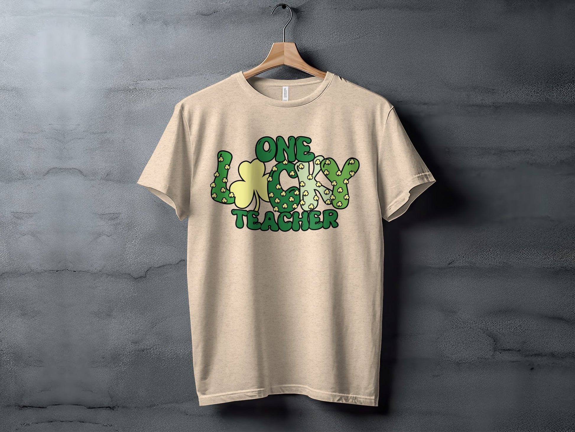 One Lucky Teacher Creative Graphic Design Shirt