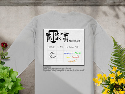 Fun Table Talk Match Card Design Long Sleeve Shirt