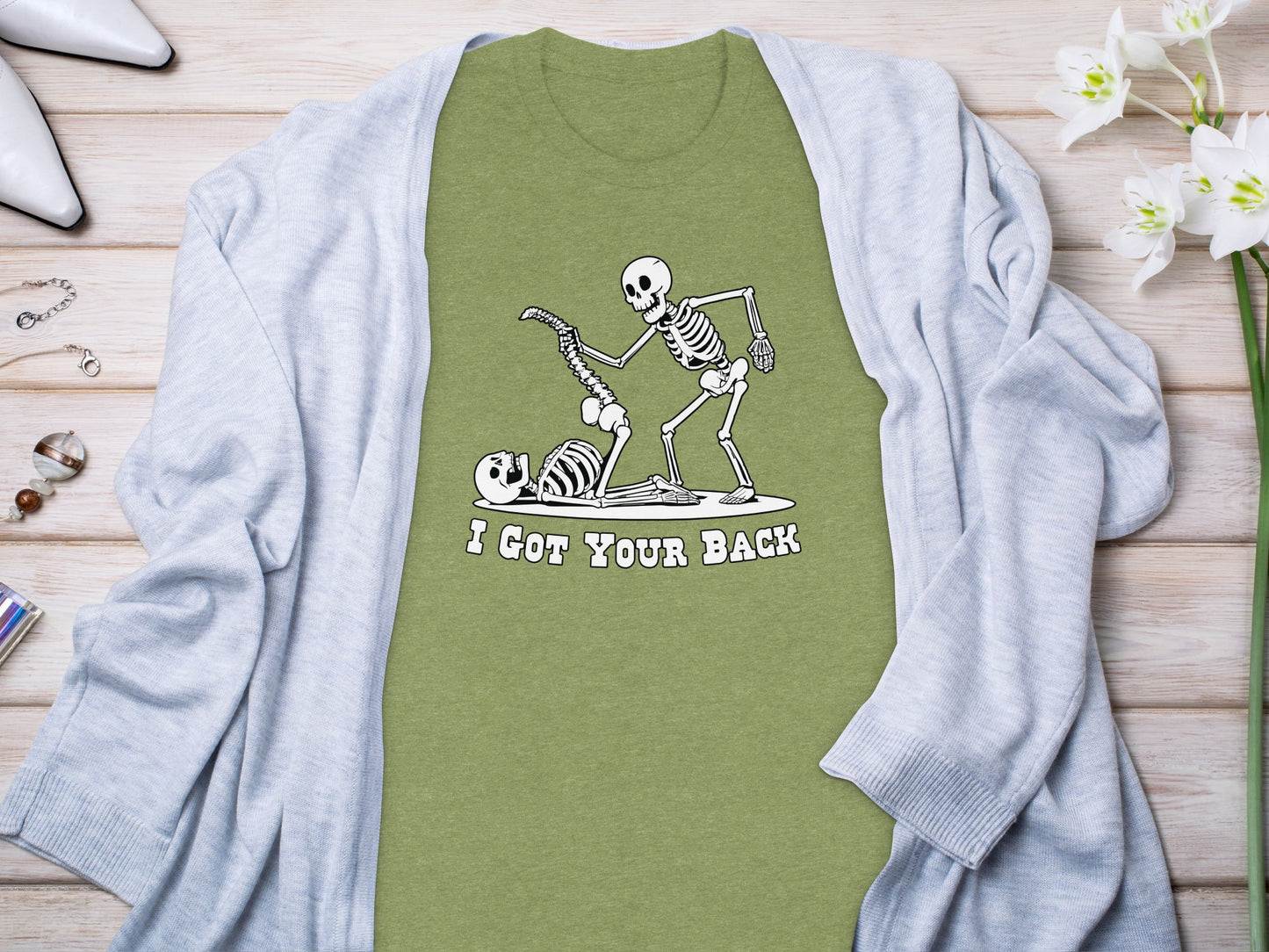 I Got Your Back Skeleton Humor Tee Shirt Product