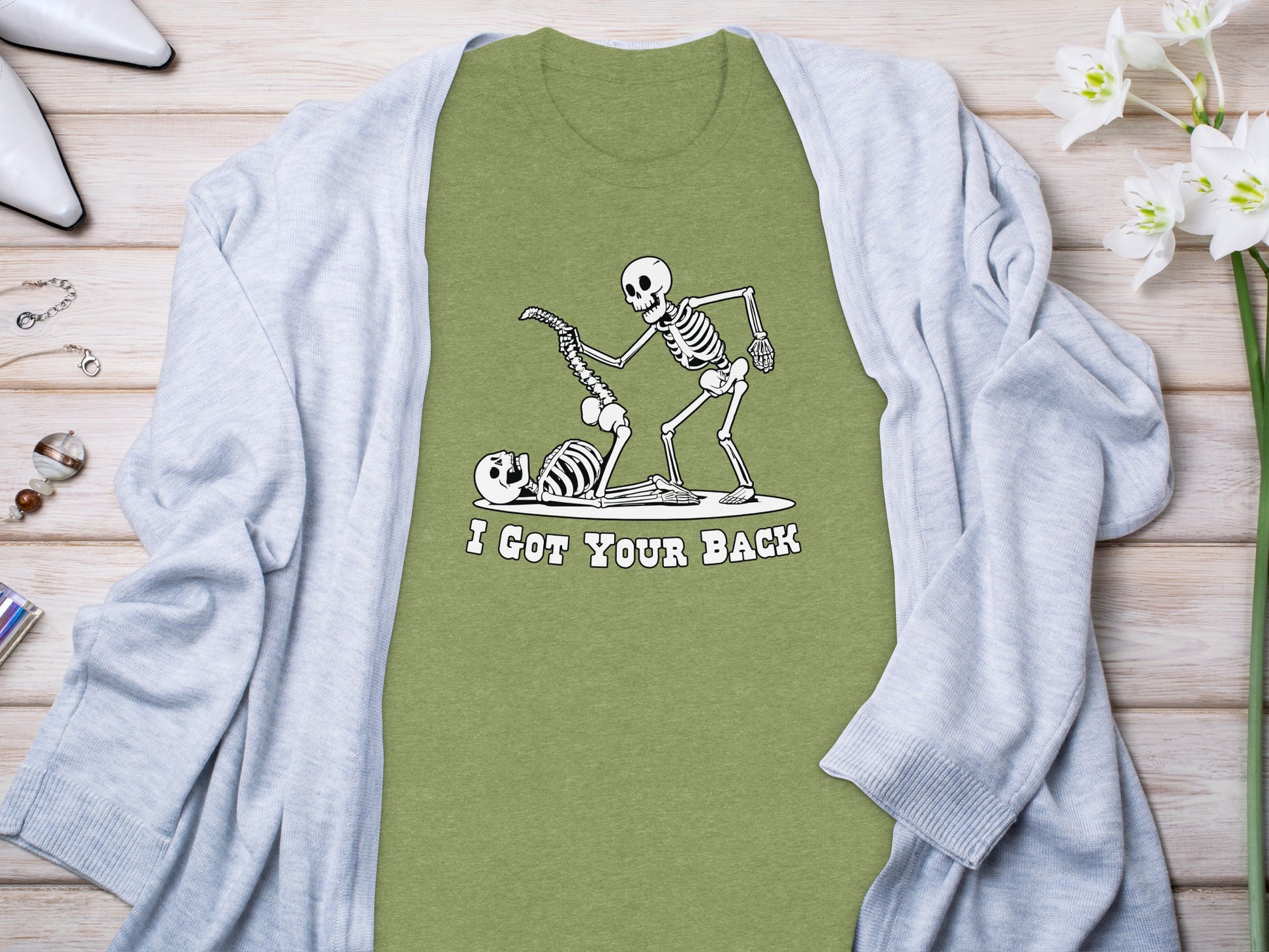 I Got Your Back Skeleton Humor Tee Shirt Product