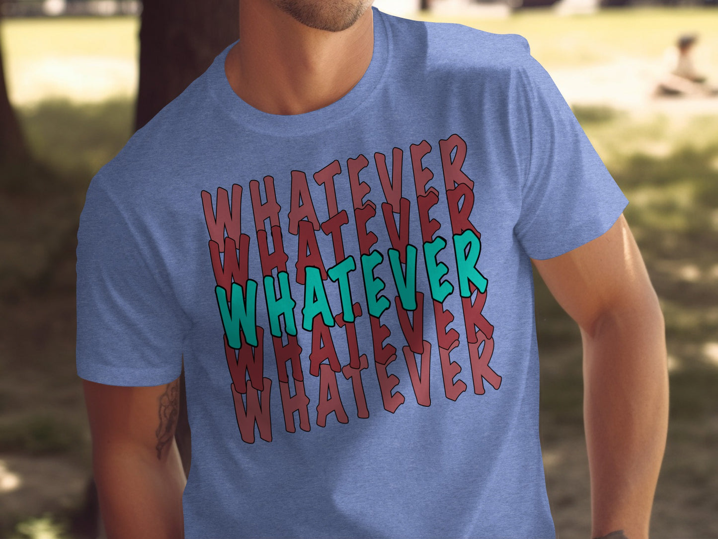 Whatever Repeated Graphic Design T-Shirt