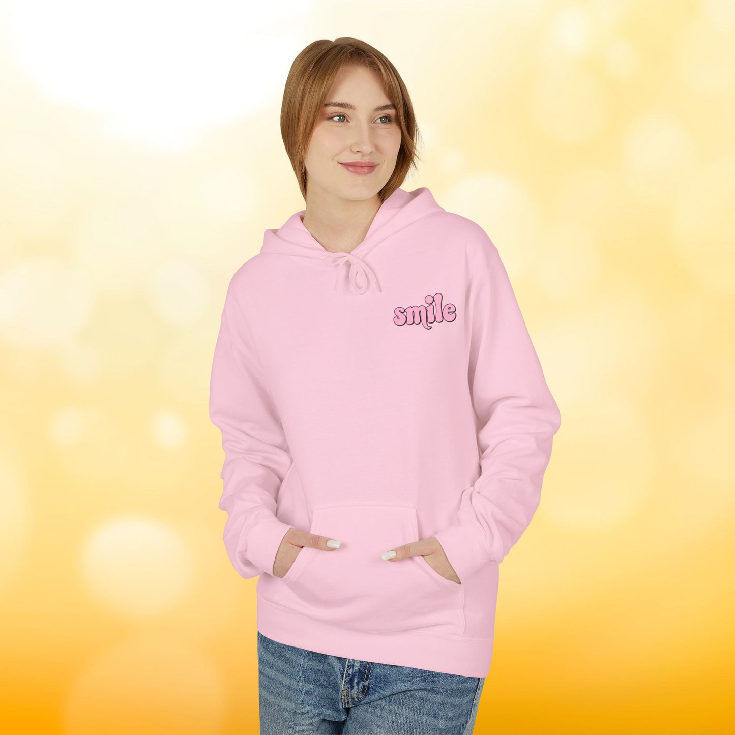 Smiley Flower Hoodie - Womens Fleece Hoodie