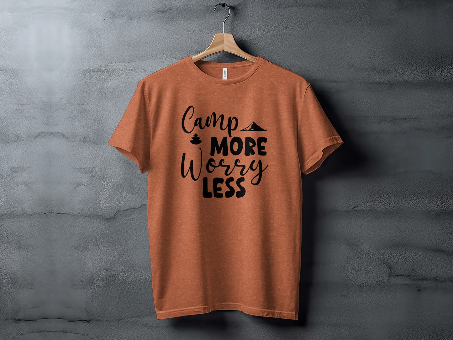 Camp More Worry Less Outdoor Adventure Graphic T-Shirt T-Shirt - Outdoor & Adventure Collection - Mile Marker 16 Gear by Cloud 16 Clothing Co.