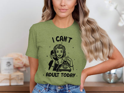 I Can't Adult Today Retro Graphic Women's T-shirt