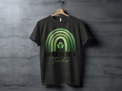Lucky To Be A Teacher Graphic Tee Shirt